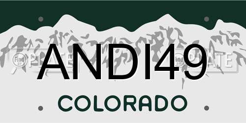 ANDI49 Colorado License Plate