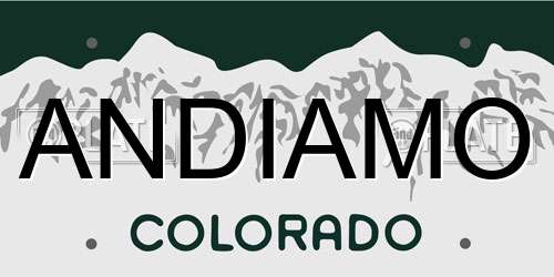 ANDIAMO Colorado License Plate
