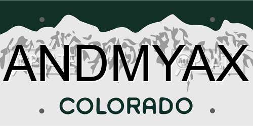 ANDMYAX Colorado License Plate