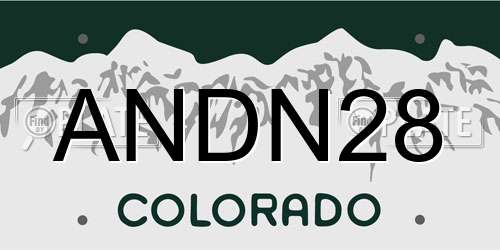 ANDN28 Colorado License Plate
