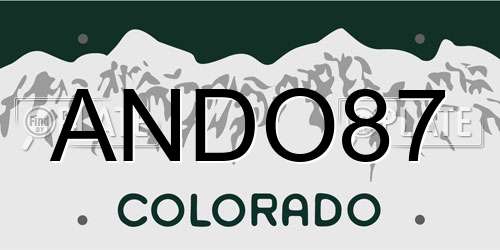 ANDO87 Colorado License Plate