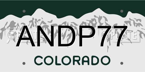 ANDP77 Colorado License Plate