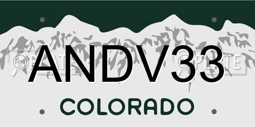 ANDV33 Colorado License Plate
