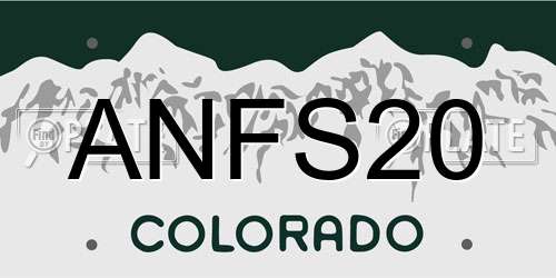 ANFS20 Colorado License Plate