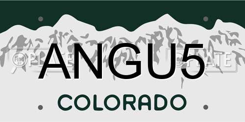ANGU5 Colorado License Plate