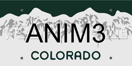 ANIM3 Colorado License Plate