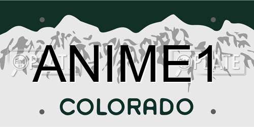 ANIME1 Colorado License Plate