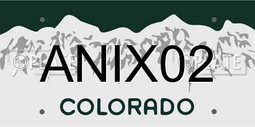 ANIX02 Colorado License Plate
