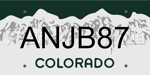 ANJB87 Colorado License Plate