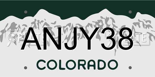 ANJY38 Colorado License Plate
