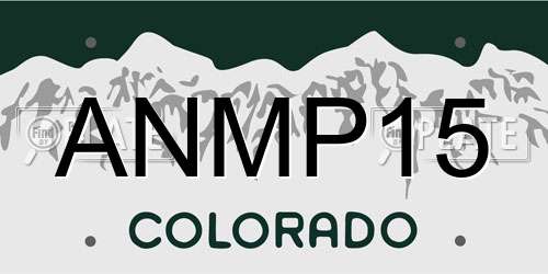 ANMP15 Colorado License Plate