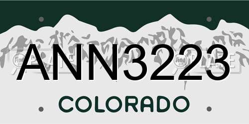 ANN3223 Colorado License Plate