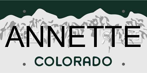 ANNETTE Colorado License Plate