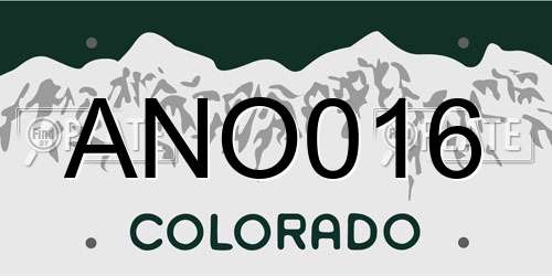 ANO016 Colorado License Plate