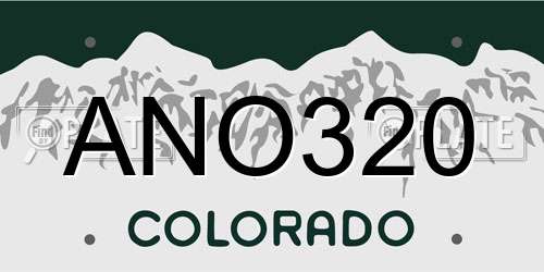 ANO320 Colorado License Plate
