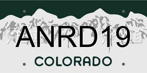 ANRD19 Colorado License Plate