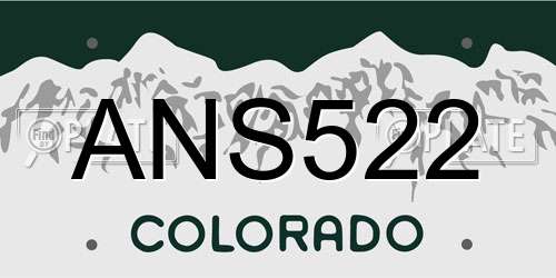 ANS522 Colorado License Plate
