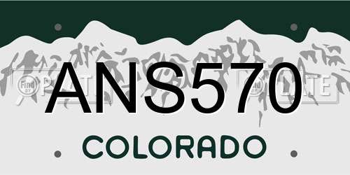 ANS570 Colorado License Plate