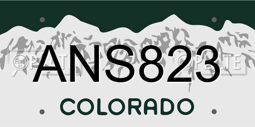 ANS823 Colorado License Plate