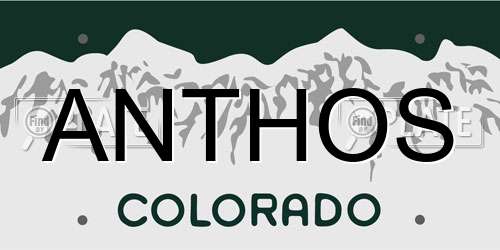 ANTHOS Colorado License Plate