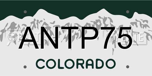 ANTP75 Colorado License Plate