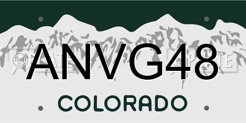 ANVG48 Colorado License Plate