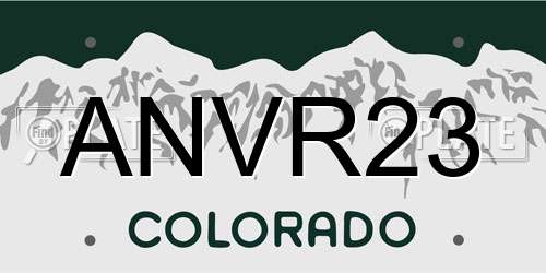 ANVR23 Colorado License Plate