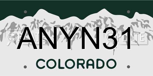 ANYN31 Colorado License Plate