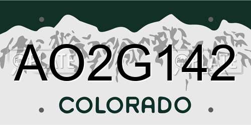 AO2G142 Colorado License Plate
