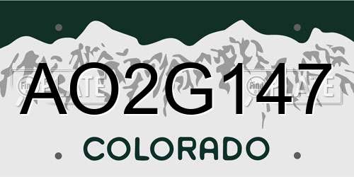 AO2G147 Colorado License Plate