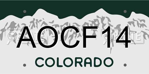 AOCF14 Colorado License Plate