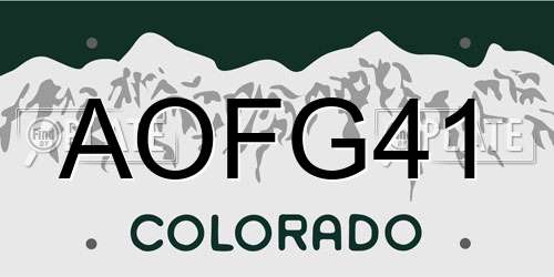 AOFG41 Colorado License Plate