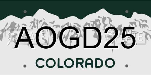 AOGD25 Colorado License Plate