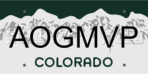 AOGMVP Colorado License Plate