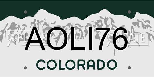 AOLI76 Colorado License Plate