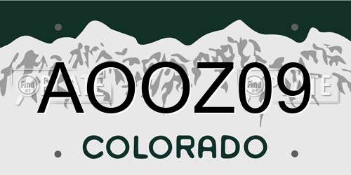 AOOZ09 Colorado License Plate