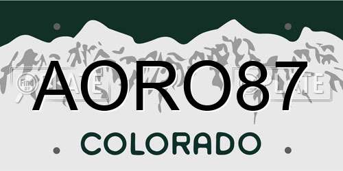 AORO87 Colorado License Plate