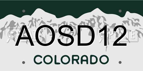 AOSD12 Colorado License Plate