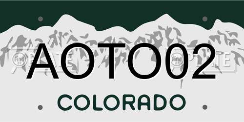 AOTO02 Colorado License Plate