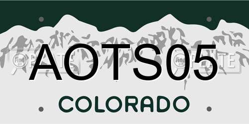 AOTS05 Colorado License Plate