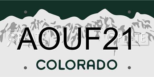 AOUF21 Colorado License Plate