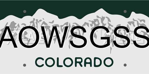 AOWSGSS Colorado License Plate