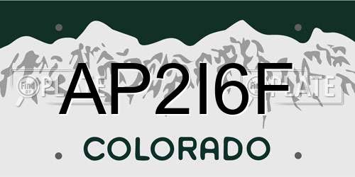 AP2I6F Colorado License Plate