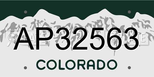 AP32563 Colorado License Plate
