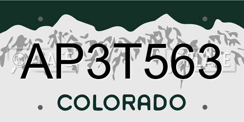 AP3T563 Colorado License Plate