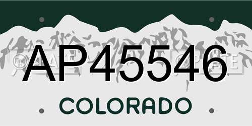 AP45546 Colorado License Plate
