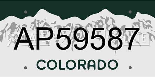 AP59587 Colorado License Plate