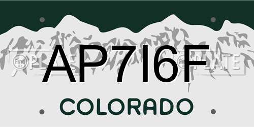 AP7I6F Colorado License Plate