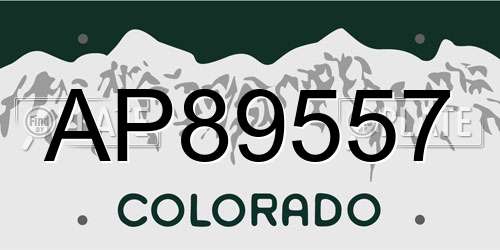 AP89557 Colorado License Plate