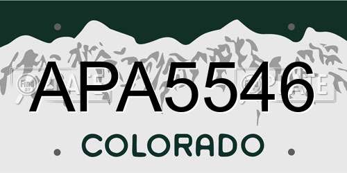 APA5546 Colorado License Plate